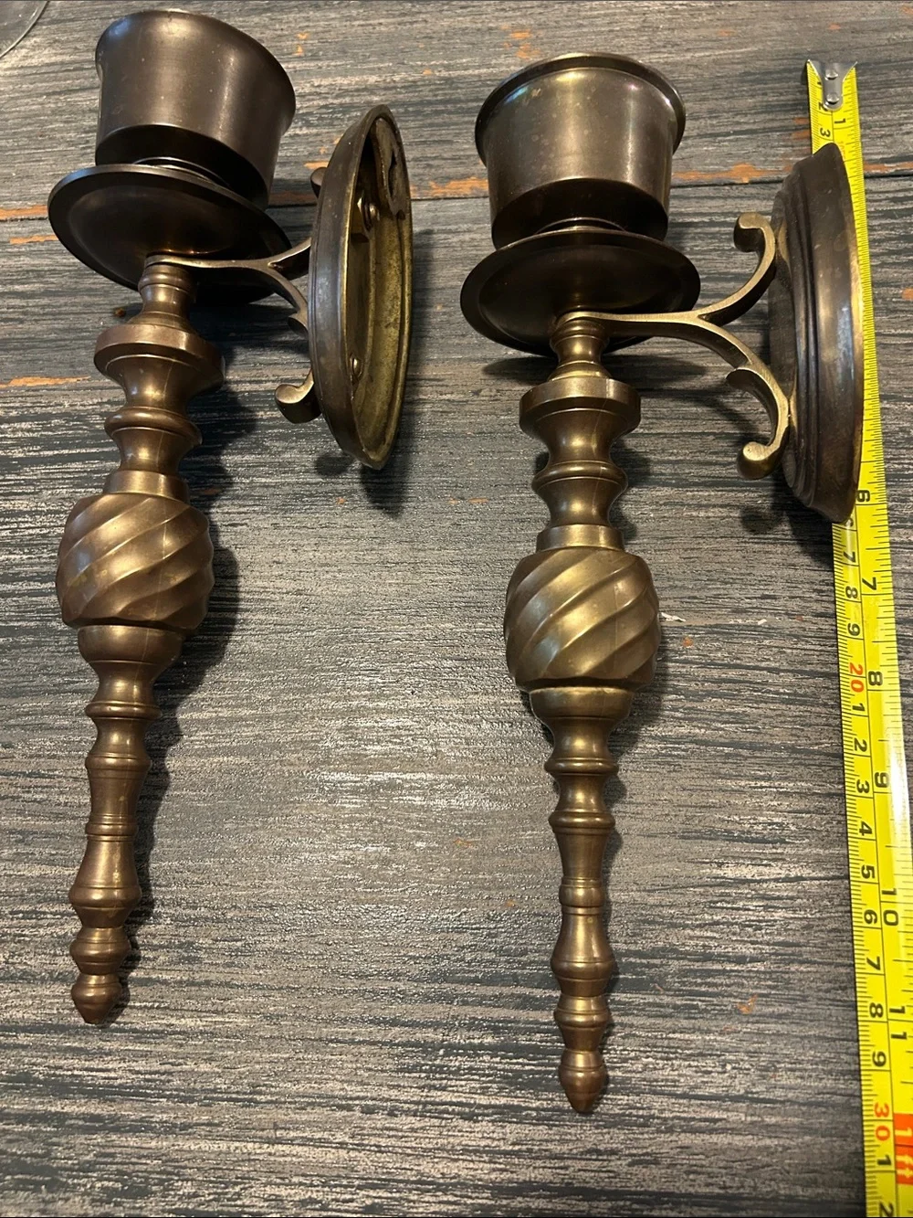 Antique-Style Brass Wall Sconce Pair - Gold Finish Gateco Solid Brass